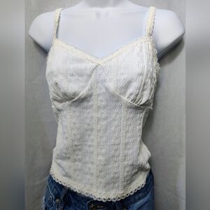 No Boundaries Cream Lace Tank Top